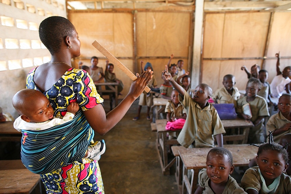 Primary school in Africa, Lome, Togo, West Africa, Africa