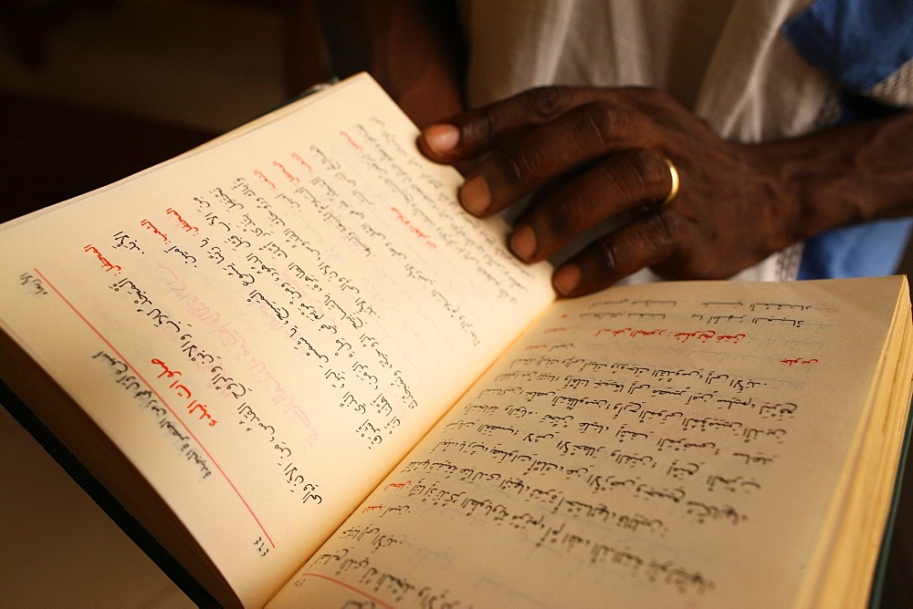 Arabic Bible in Maronite church, Lome, Togo, West Africa, Africa