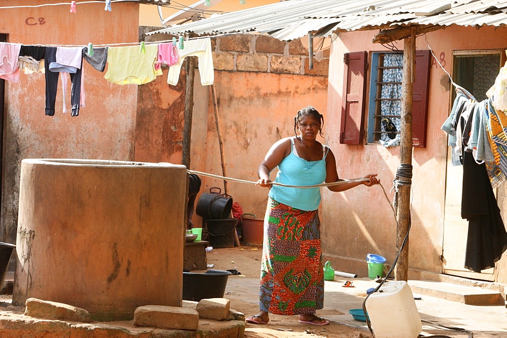 Water well in Africa, Lome, Togo, West Africa, Africa