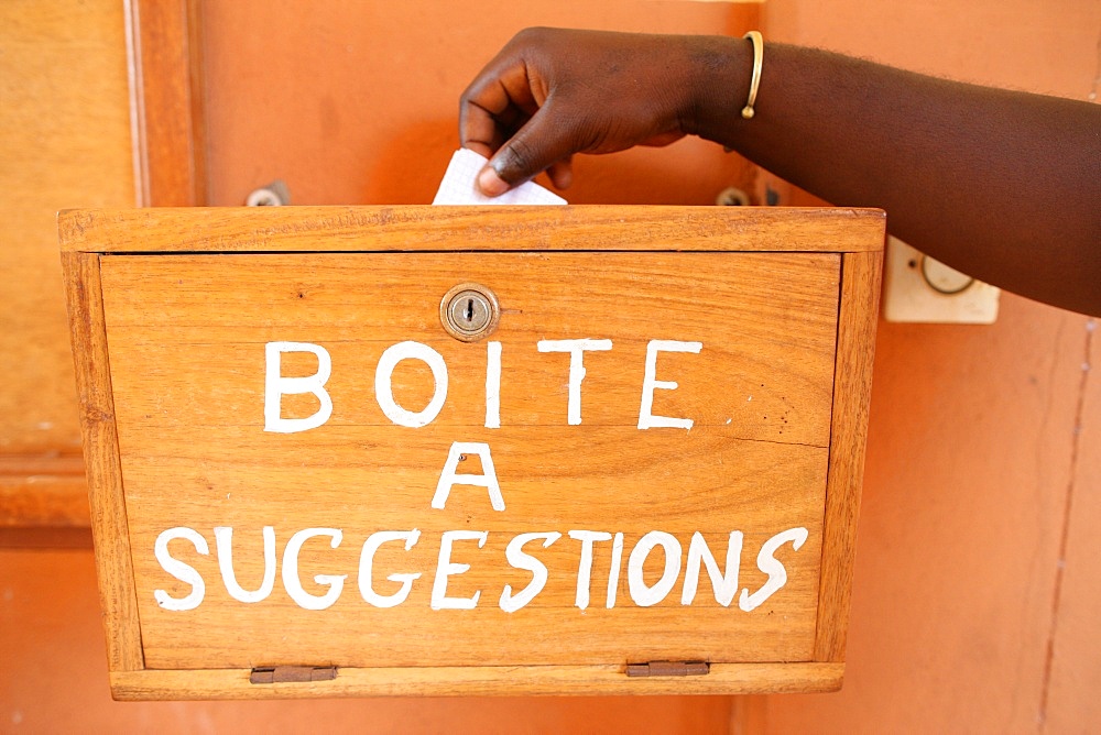 Suggestion box, Lome, Togo, West Africa, Africa