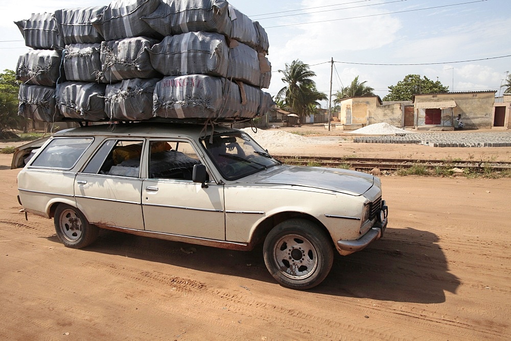 Overloaded vehicle, Lome, Togo, West Africa, Africa