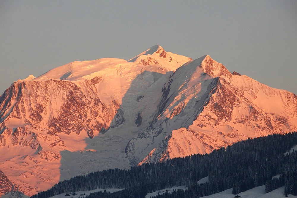 Mont Blanc mountain range, Megeve, Haute-Savoie, French Alps, France, Europe