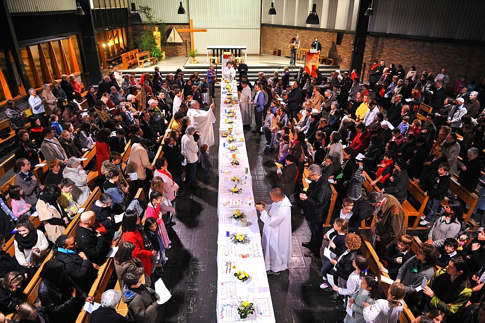 Maundy Thursday, Easter week celebration, Paris, France, Europe