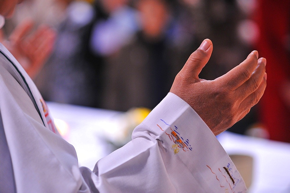 Maundy Thursday during Easter Week celebration, Paris, France, Europe