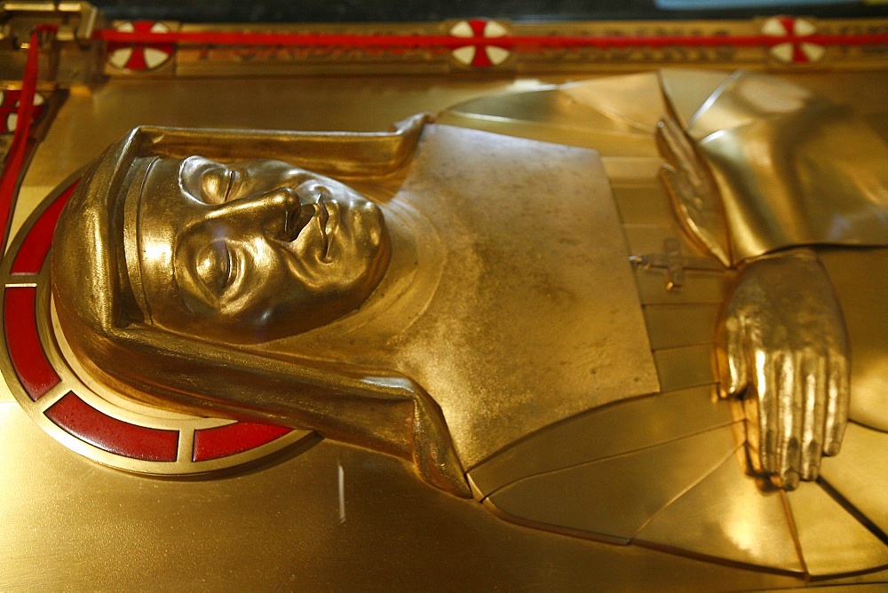 Recumbent figure of Sainte-Jeanne de Chantal in the Visitation Basilica, Annecy, Haute Savoie, France, Europe