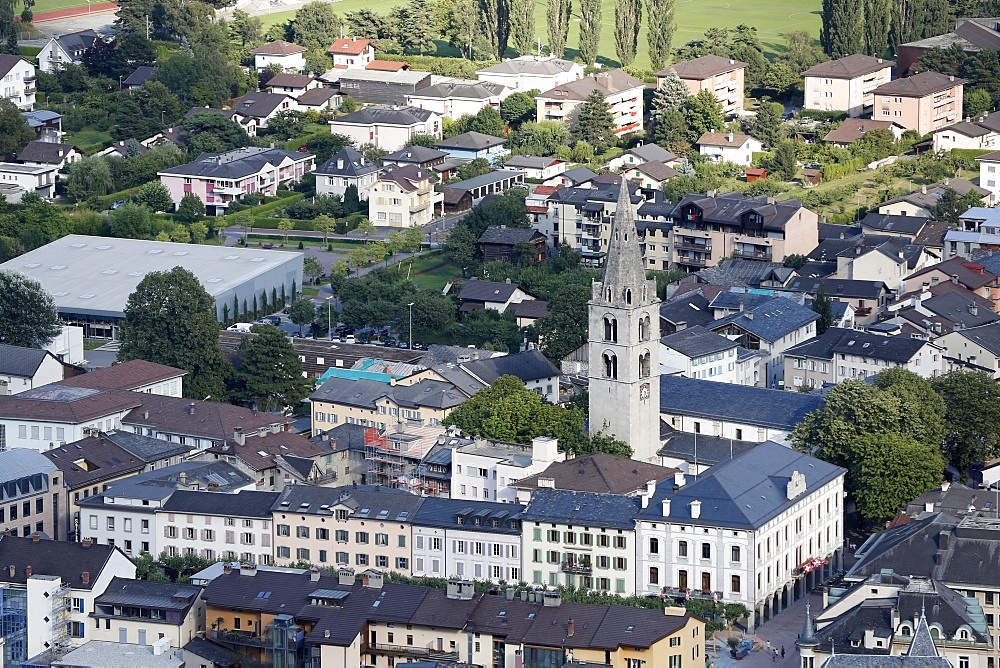 Church in the city of Martigny, Valais, Switzerland, Europe