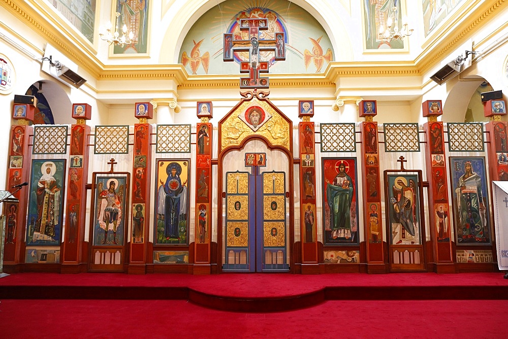 Ukrainian Greek Catholic church St. Vladimir the Great in Paris. Iconostasis.