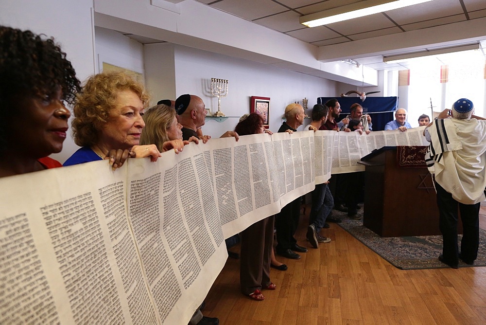 Launch of a new Torah in a synagogue, Paris, France, Europe