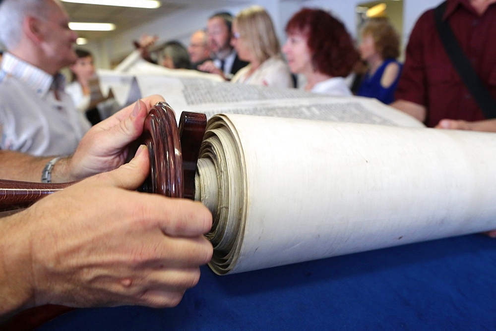 Launch of a new Torah in a synagogue, Paris, France, Europe