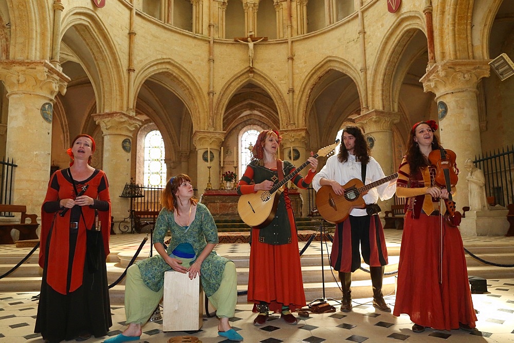 Medieval music, the medieval festival of Provins, UNESCO World Heritage Site, Seine-et-Marne, Ile-de-France, France, Europe