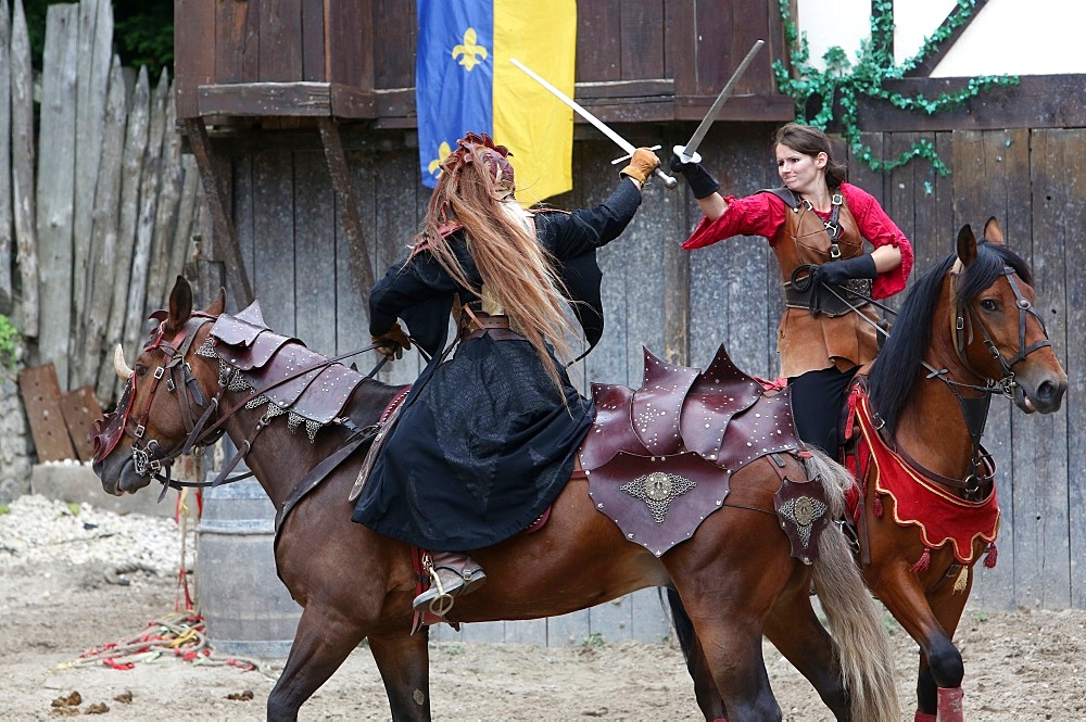 The legend of the knights, the medieval festival of Provins, UNESCO World Heritage Site, Seine-et-Marne, Ile-de-France, France, Europe