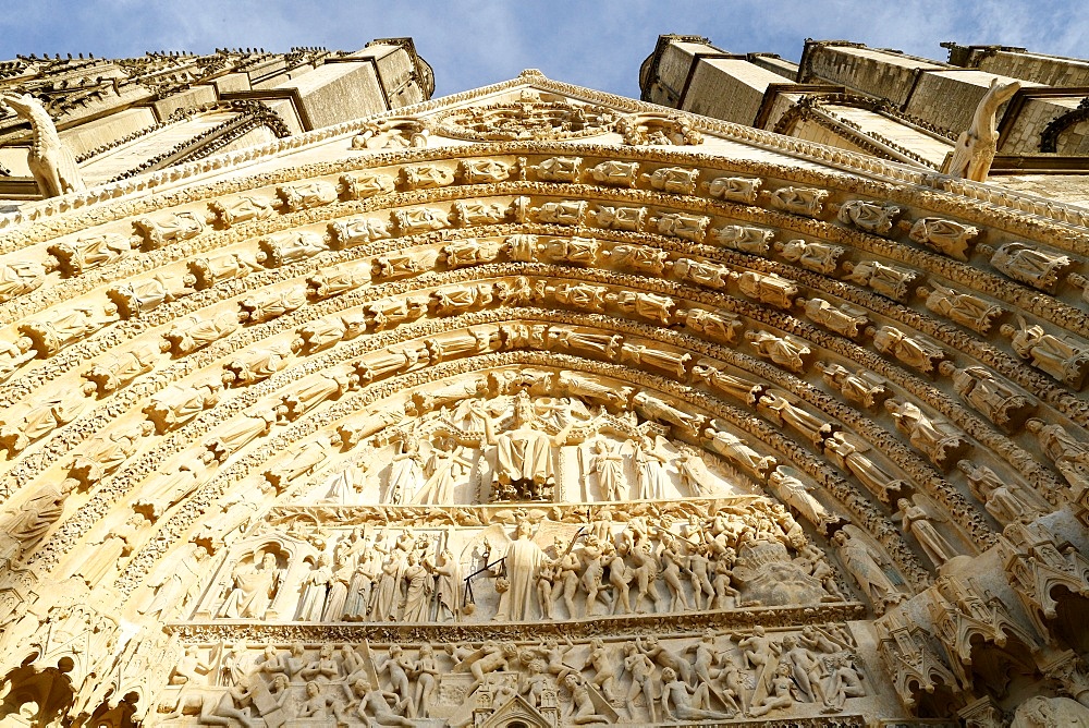 The Last Judgement, Western portal, Bourges Cathedral, UNESCO World Heritage Site, Cher, Centre, France, Europe