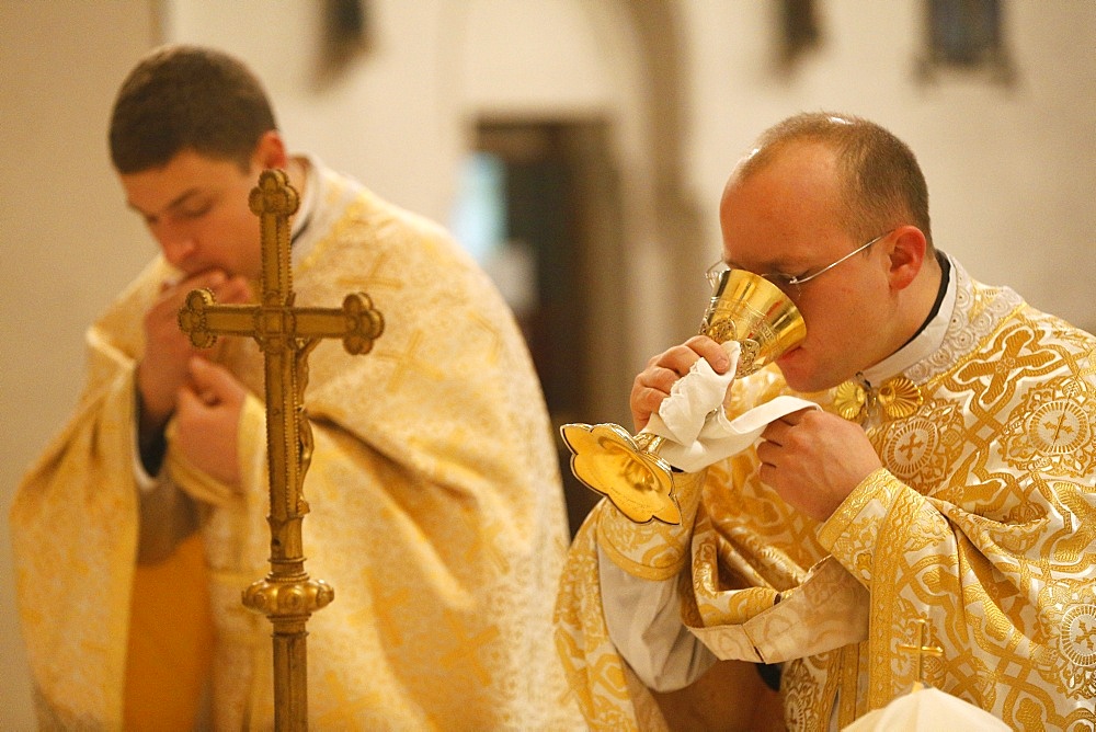 Orthodox Mass, St. Jean Chrysotome liturgy, Villemomble, Seine-St. Denis, France, Europe