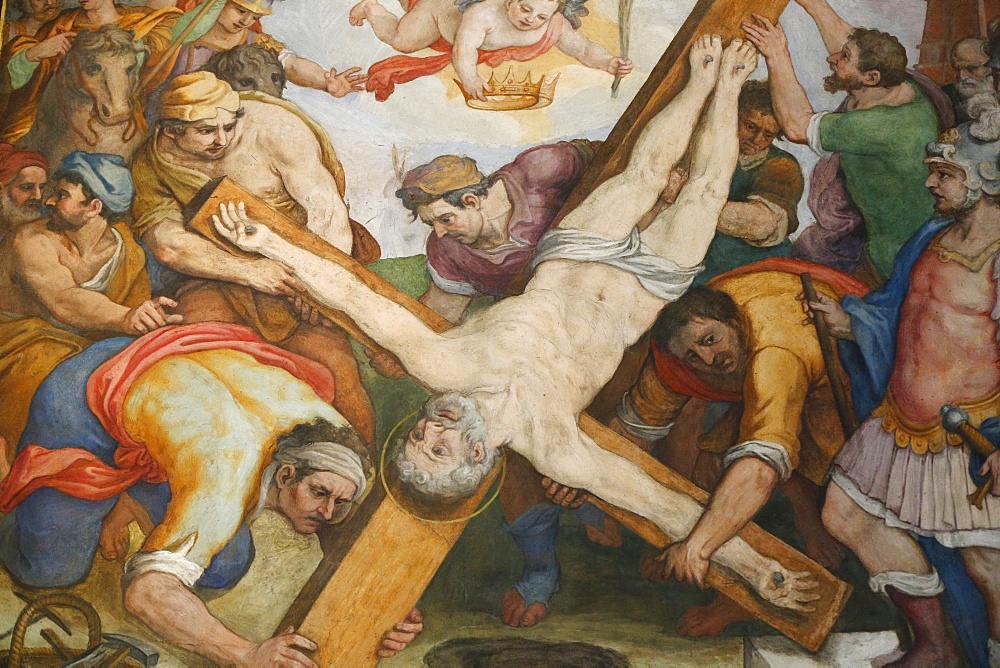 The Crucifixion of St. Peter, Santa Maria in Traspontina church, Rome, Lazio, Italy, Europe