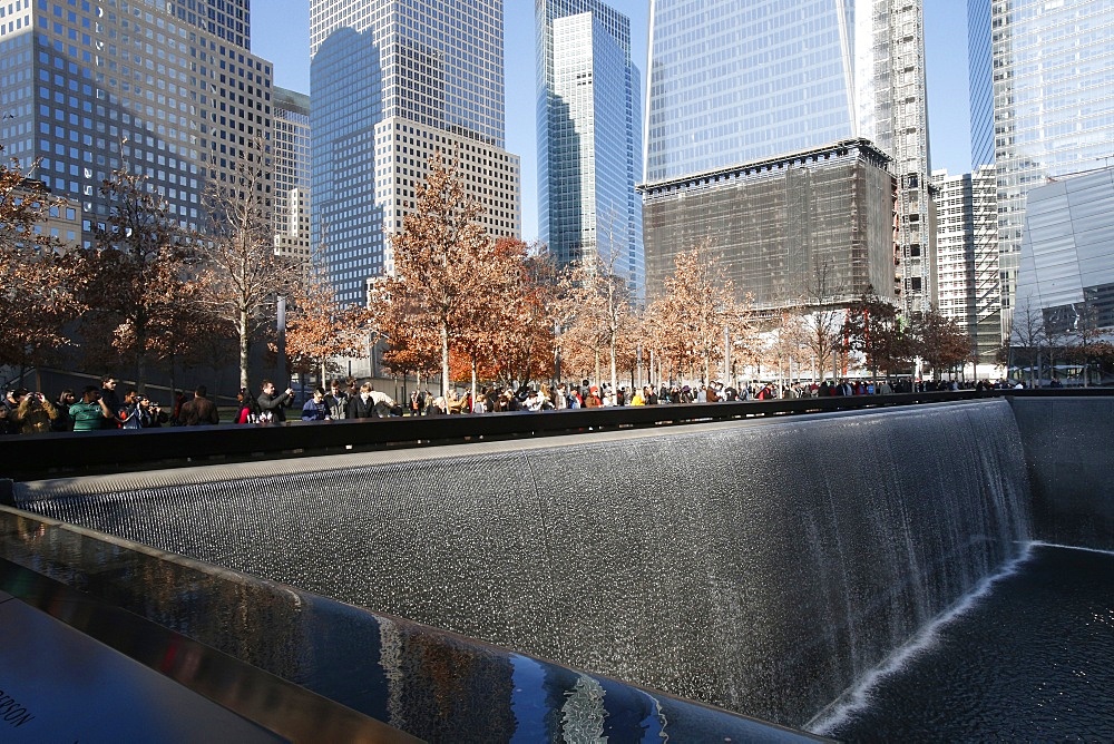 Ground Zero, the National 9/11 Memorial at the site of the World Trade Center in Lower Manhattan, New York, United States of America, North America