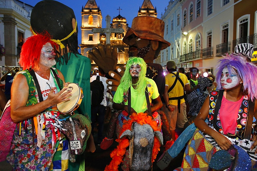 Salvador street carnival in Pelourinho, Bahia, Brazil, South America