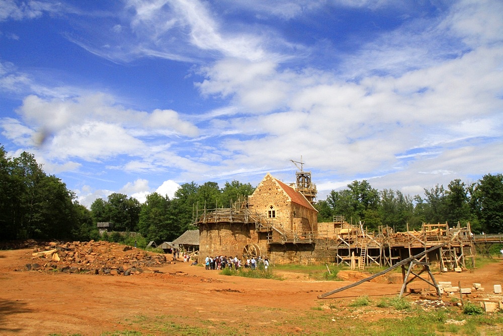 Medieval site of the castle of Guedelon, Puisaye, Burgundy, France, Europe