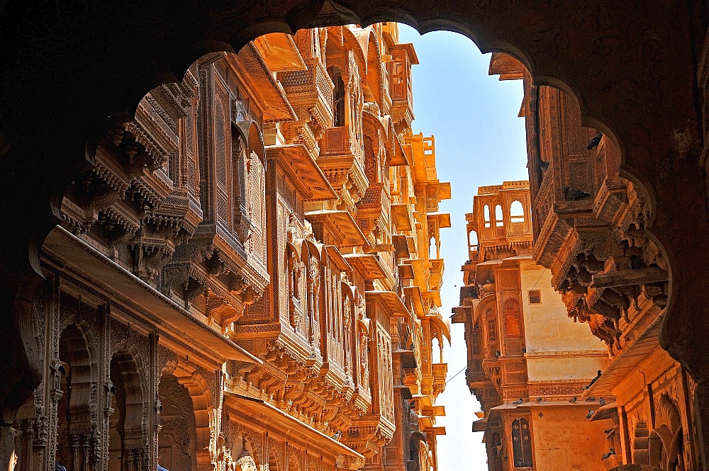 Patwa havelis, renowned private mansion in Jaisalmer, Rajasthan, India, Asia