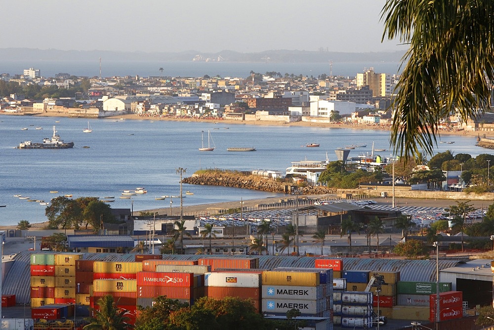 Cargo and ships in Salvador Bay, Salvador, Bahia, Brrazil, South America