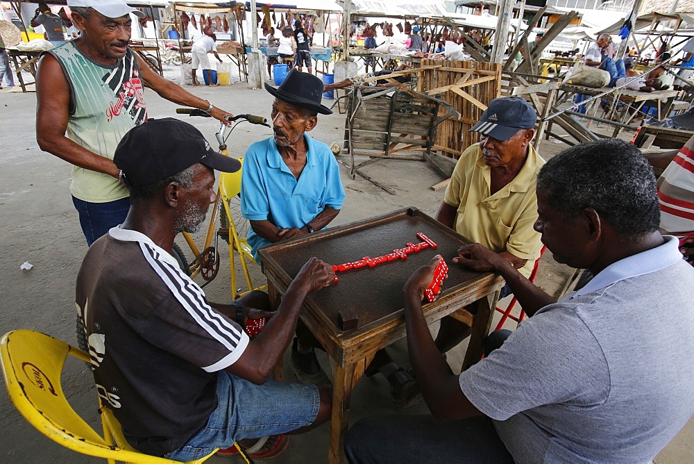 Domino players in Santo Amaro, Bahia, Brazil, South America