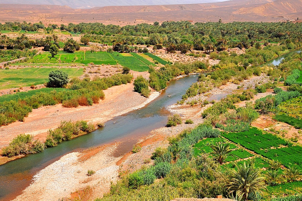 Landscape of the Draa Valley, south of Ouarzazate and Agdz in the south of Morocco, North Africa, Africa