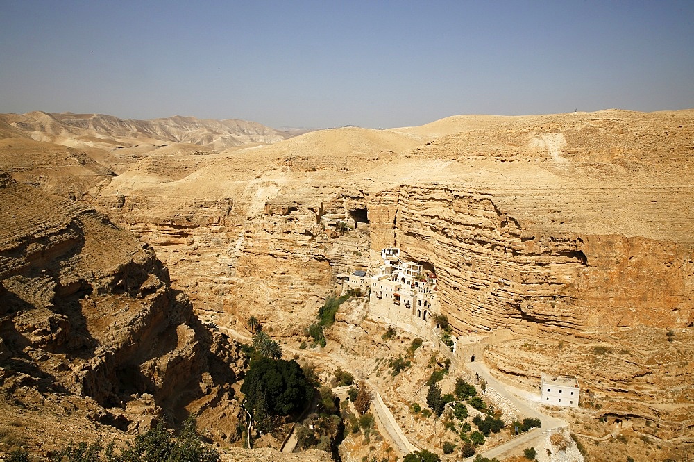 Greek Orthodox St. George of Koziba Monastery on the slope of Wadi Qelt, Judean Desert, Israel, Middle East