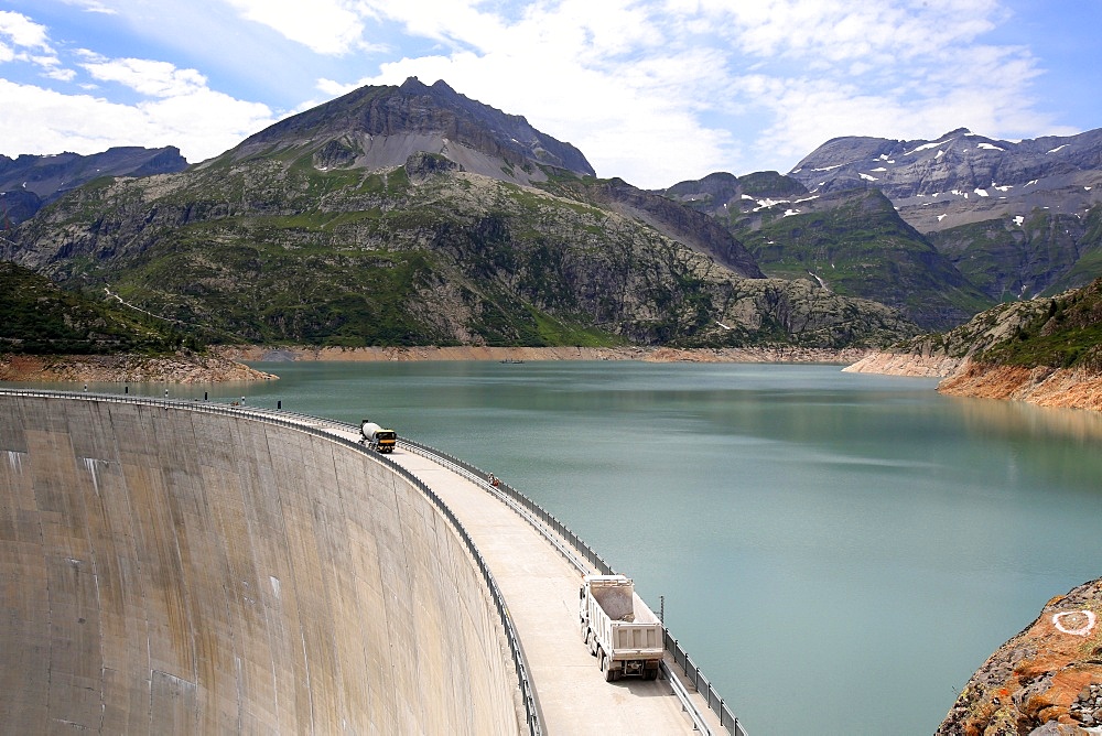 The reservoir of Emosson lake in the canton of Valais, Switzerland, Europe