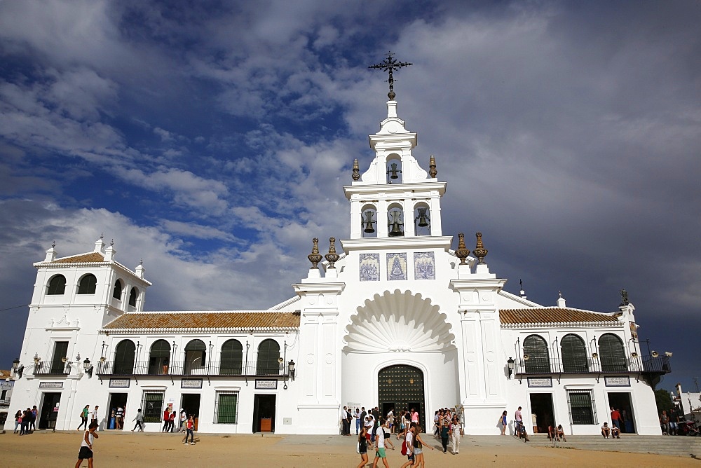 El Rocio church, Hermitage of the Virgin of El Rocio, Andalucia, Spain, Europe