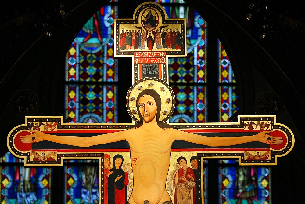 Jesus on the Cross, a copy of an Italian original from 1138, Heiligenkreuz Abbey, Lower Austria, Austria, Europe