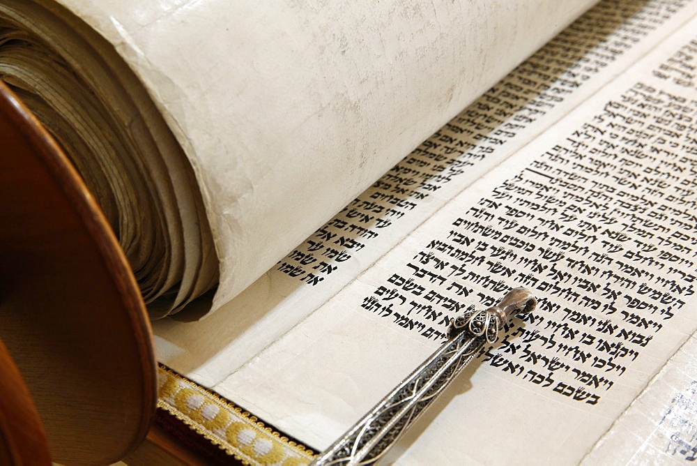 Torah scroll and Yad, Torah pointer, Paris, France, Europe