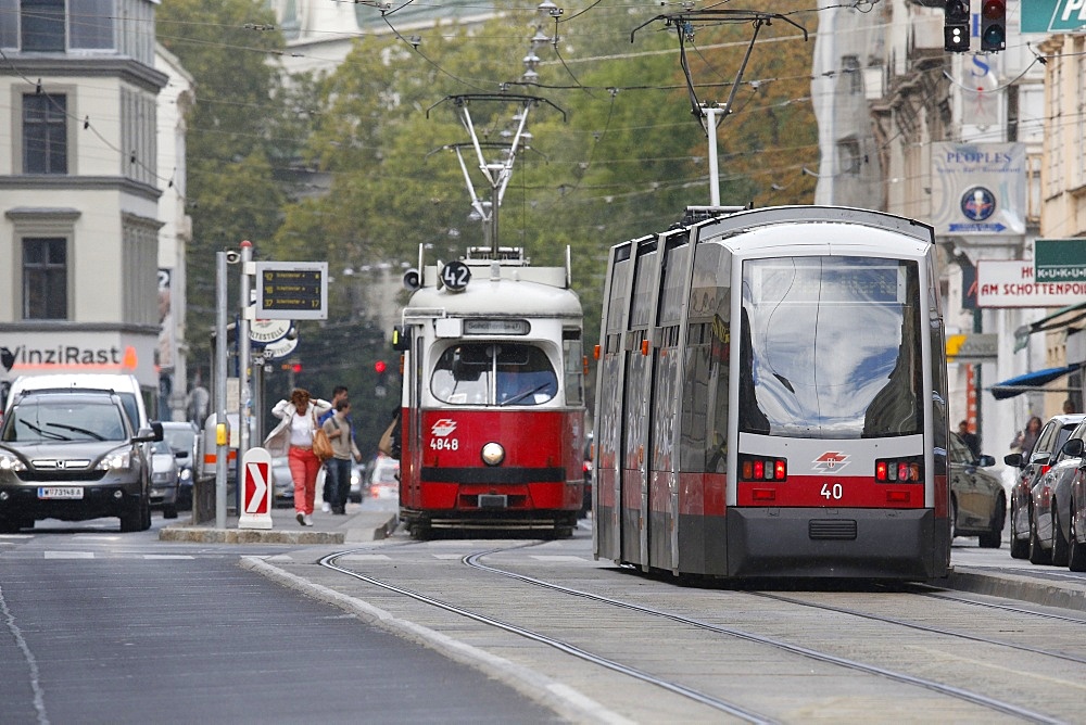 The tramway in Vienna, Austria, Europe