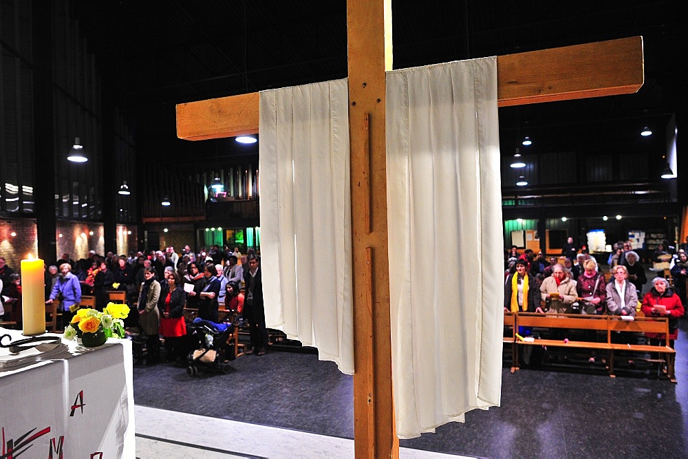 Cross and Mass, Easter Vigil, Paris, France, Europe