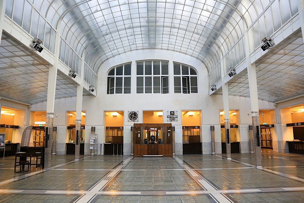 Hall. Postal Office Savings Bank Building by Otto Wagner, Vienna, Austria, Europe