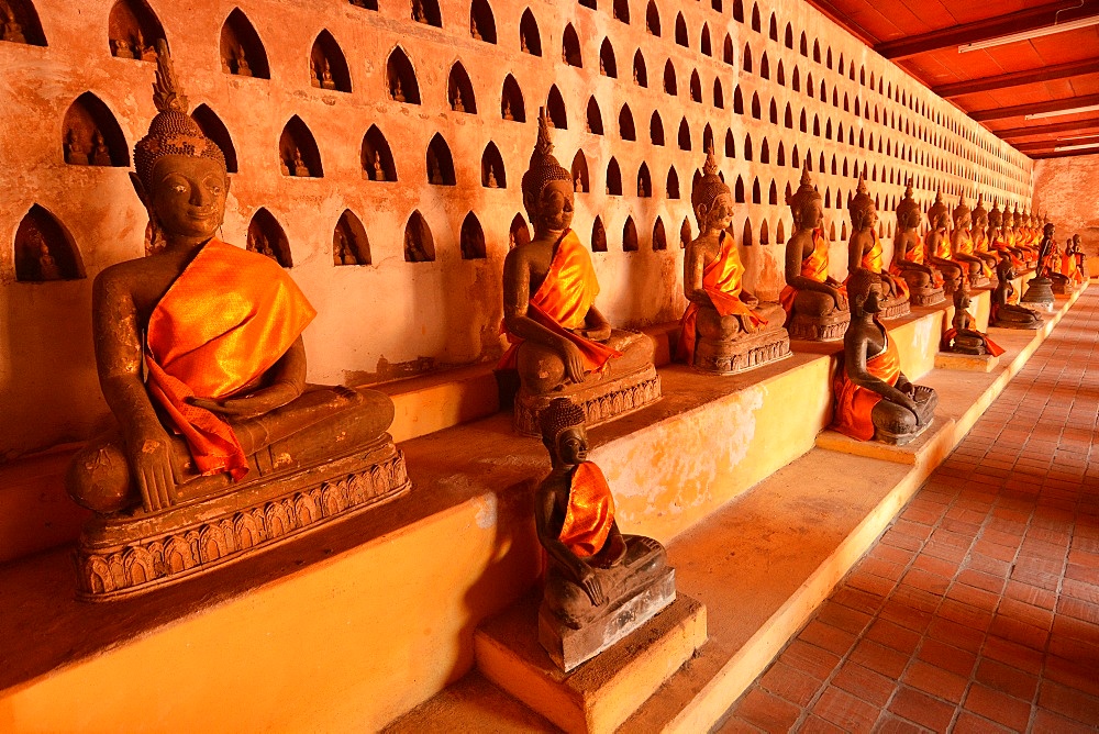 Buddha statues in Wat Sisaket, Vientiane, Laos, Indochina, Southeast Asia, Asia