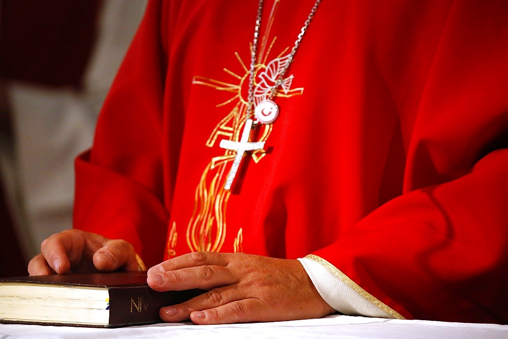 Catholic Mass, Hautecombe Abbey, Saint-Pierre-de-Curtille, Savoie, France, Europe