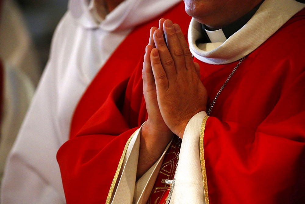 Catholic Mass, Hautecombe Abbey, Saint-Pierre-de-Curtille, Savoie, France, Europe