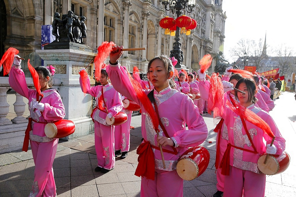 Chinese New Year outside the Paris City Hall, Paris, France, Europe