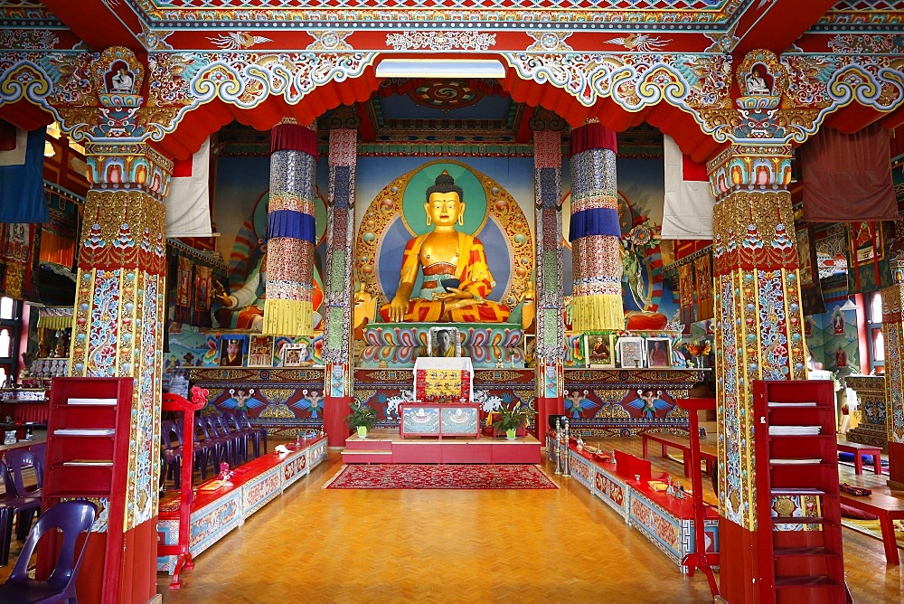 Shakyamuni Buddha, Temple of the Thousand Buddhas, Dashang Kagyu Ling congregation, La Boulaye, Saone-et-Loire, Burgundy, France, Europe