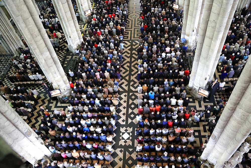 Believers Assembly, Episcopal ordination, Amiens Cathedral, Picardy, France, Europe