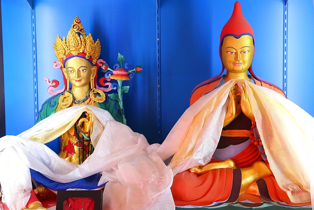 Green Tara and Atisha Dipamkara Shrijnana, Shedub Choekhor Ling Monastery, Mont Saleve, Haute-Savoie, France, Europe