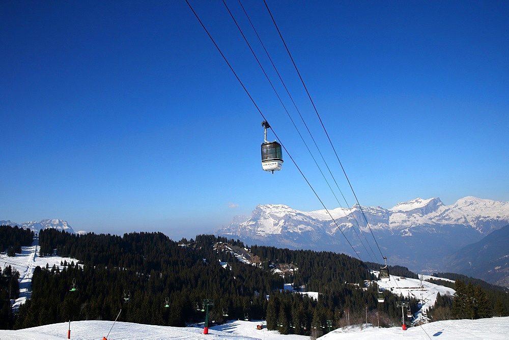 Gondola in Saint-Gervais les Bains, Haute-Savoie, French Alps, France, Europe