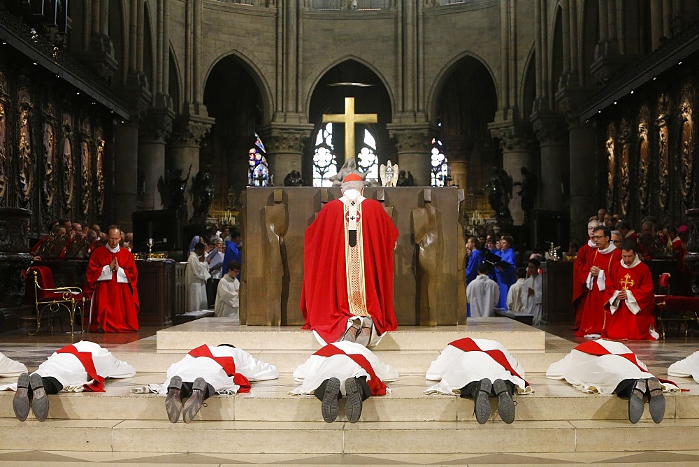 Priest ordinations at Notre-Dame de Paris cathedral, Paris, France, Europe