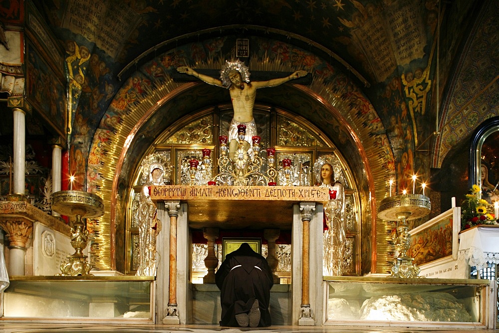 Golgotha chapel at the Church of the Holy Sepulchre, Jerusalem, Israel, Middle East