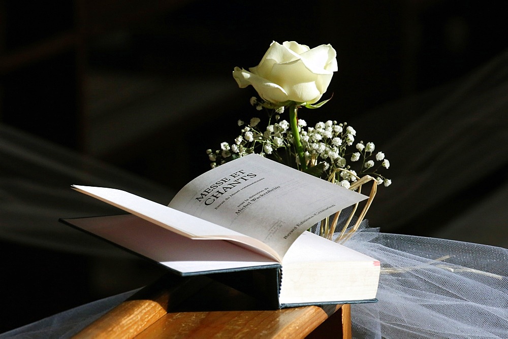 Flowers and wedding decorations, Haute-Savoie, France, Europe