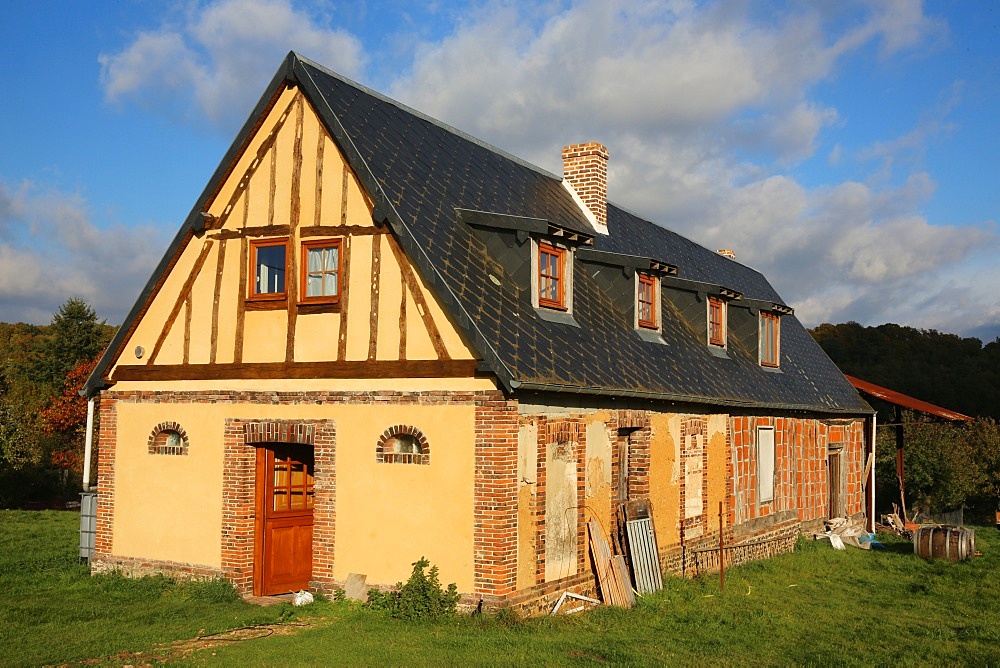 House under renovation, Le Souillard, Eure, Normandy, France, Europe