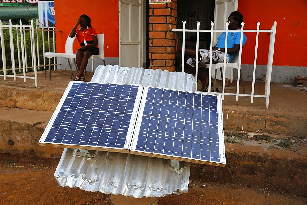 Solar panel shop, Masindi, Uganda, Africa