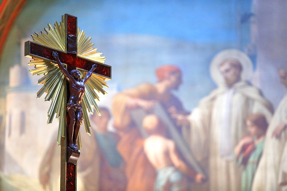 Jesus Christ on the Cross, Church St. Clodoald, Saint-Cloud, Ile-de-France, France, Europe