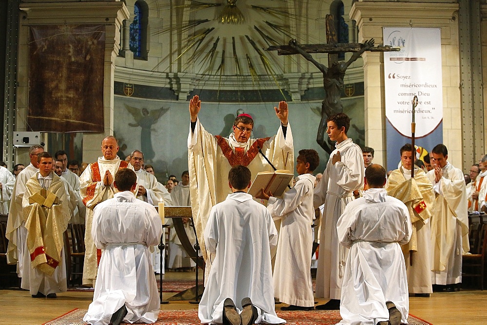 Deacon ordinations in Notre Dame du Travail Church, Paris, France, Europe