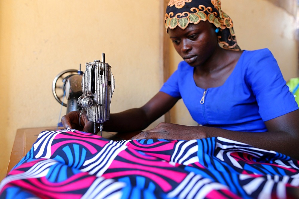 Tailoring workshop in Lome, Togo, West Africa, Africa