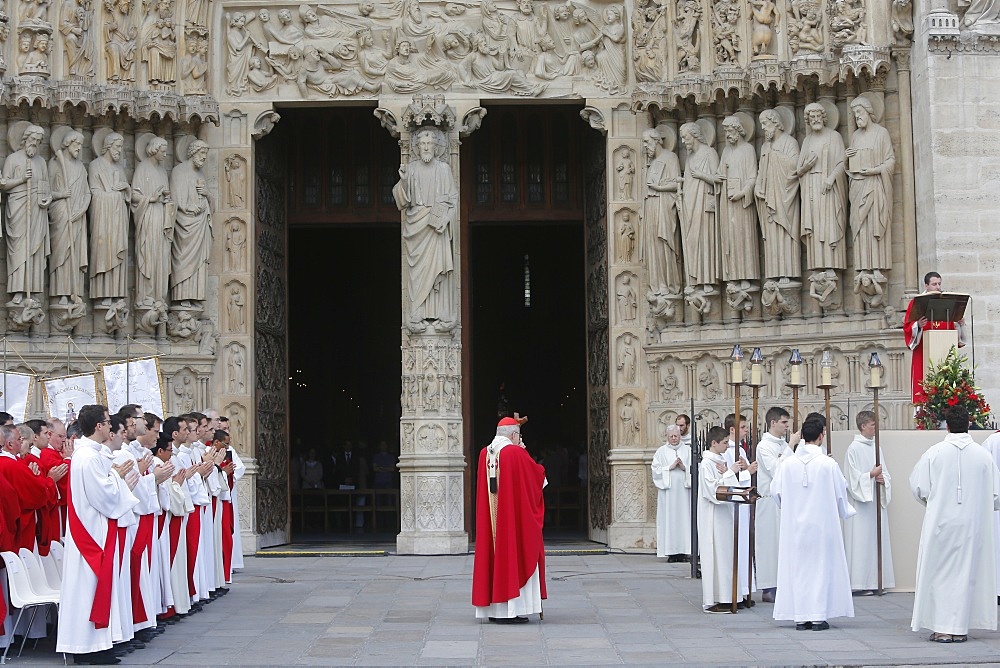 Priest Ordinations at Notre-Dame de Paris Cathedral, Paris, France, Europe